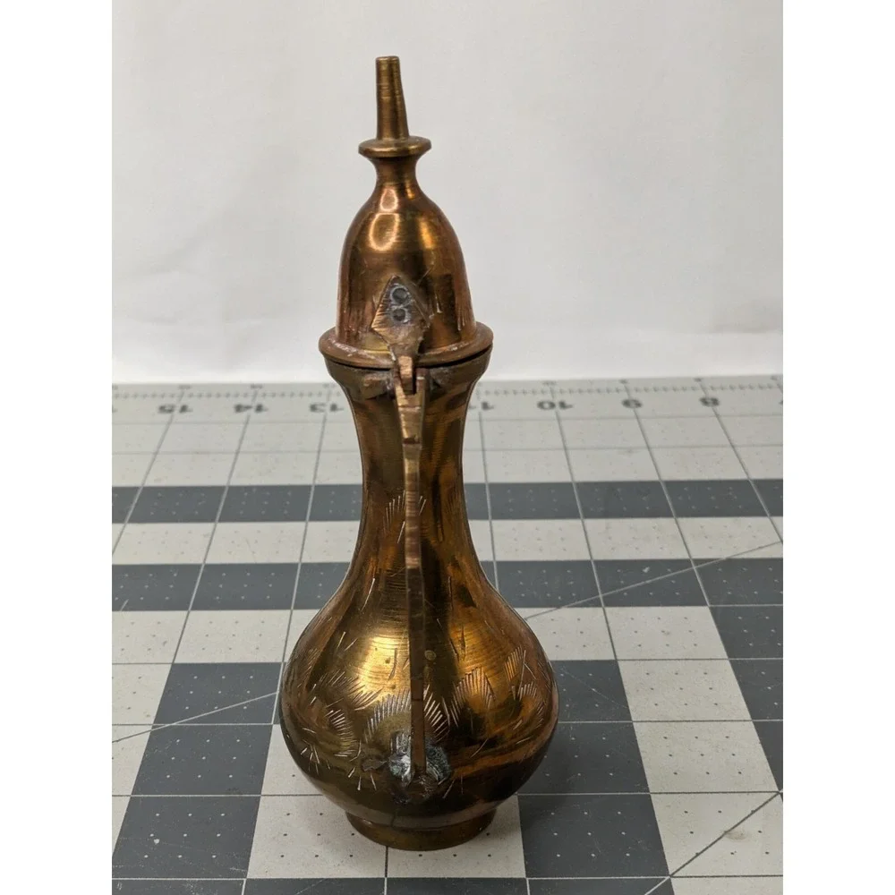 Brass Tea‎ Pot Etched 5.75 Inch